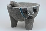 Molcajete Pig Head Mortar - Stone Bowl and Pestle