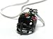 Sporty 3d Black Football Helmet Charm Necklace with Crystals