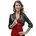 Luxury Divas Dressy Satin 3/4 Sleeve Bolero Shrug Jacket
