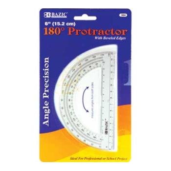 BAZIC Semicircular Protractor, 6 Inch (304-24P)