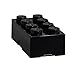 Room Copenhagen LEGO Lunch Box, 7.8” x 3.9” x 2.9”, Black