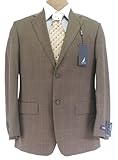 IMAGE OF Nautica Mens SB 2 Button Brown Tan Window Wool Suit