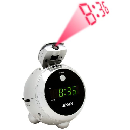 Childrens Toyshop  Electronics : Jense AM/FM Projection Clock Radio - Silver (JCR-222)