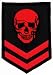 Red Skull Military Patch Embroidered Iron-On Skeleton Brigade Emblem