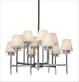 12 Light Chandelier Silver Plate Gl Shade by Robert Abbey S2066