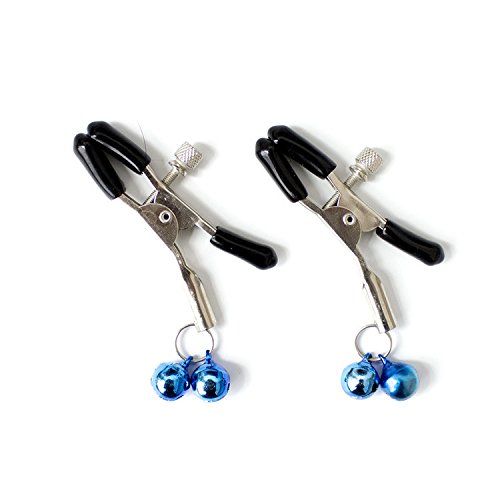 AnHua® SM Breast Vaginal Nipple Clamps Double Bells Breast Clip Massage Light Blue-One Pair