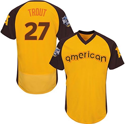 Men's Mike Trout 2016 All-star Game Jersey-Yellow 40