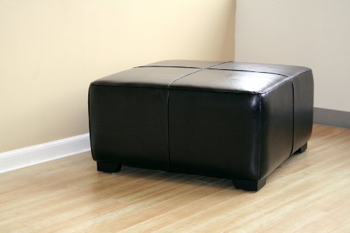 Black Full Leather Ottoman Style 52