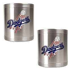 Los Angeles Dodgers MLB 2pc Stainless Steel Can Holder Set- Primary Logo by Great American Products