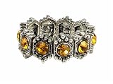 Ring - R16 - Swarovski (tm) Crystal Stretch - Size Med. ~ Topaz