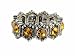 Ring - R34 - Swarovski (tm) Crystal Stretch - Size Lg ~ Topaz