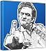 Johnny Cash - Pop Art Print (Multicolour; Blue Background) 30 x 30 x 2 cm Medium Square Deep Box Can