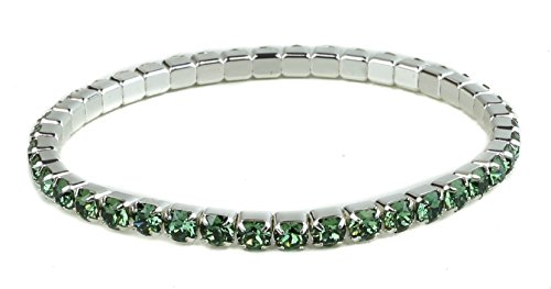 Swarovski Lightning Tennis Stretch Bracelet Green Peridot