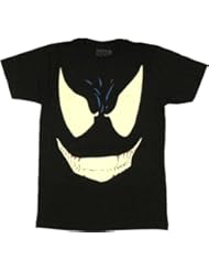 Marvel Comics Venom Mens Tees (Large, Black Venom Face)