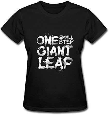 Women Personalzed One Small Step T Shirts Black