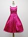 Satin Dress with Bow Accented A-line Dress with Pick-a-boo Skirt