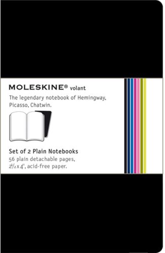 Moleskine Volant Set of 2 Plain Notebooks-Black