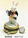 Porcelain Hinged Boxes Rabbit Hare Alice in Wonderland Keepsake Trinket Box