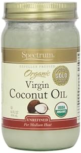 Spectrum  Coconut Oil, Organic Unrefined, 14 Ounce Tub (Pack of 3)