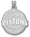Detroit Pistons Solid Sterling Silver Basketball 3/4'' Pendant