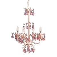 Pink 4 bulb Flower Chandelier