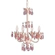 Pink 4 bulb Flower Chandelier