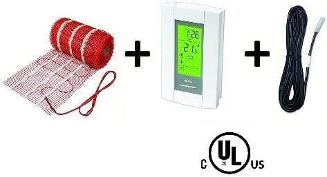 80 Sqft Mat, Electric Radiant Floor Heat Heating System with Aube Digital Floor Sensing Thermostat