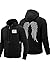 Valecos Walking Dead Unisex Cosplay Daryl Dixon Wings Zip Up Hoodie Black Coat