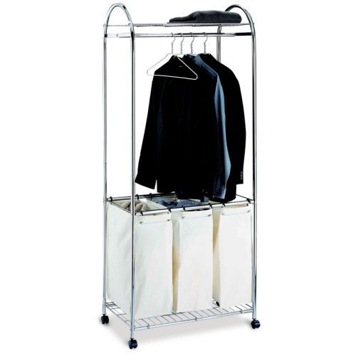 Organize It All Chrome Laundry Center with Clothes Rack - 1777-1