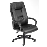 Boss  Executive Leather Plus Chair Black Executive Seating