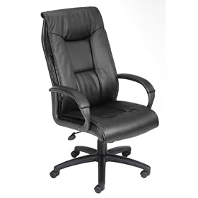 Boss Executive Leather Plus Chair Black Executive Seating