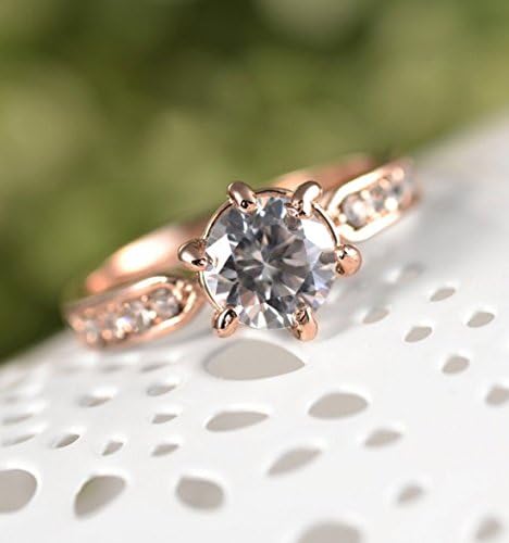 Austrian Crystal Simulated Diamond Promise Ring Rose Gold Plated WA676 (7)