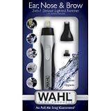 Wahl 5546-200 Ear, Nose and Brow 2-in-1 Deluxe Lighted Trimmer, Black/silver