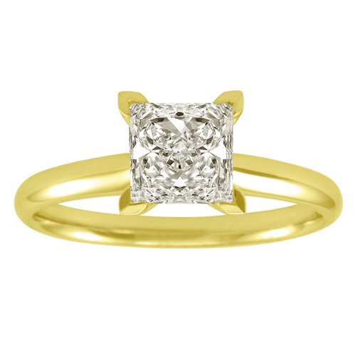 Buy 14k White or Yellow Gold Princess-Cut Diamond Ring (1/2 ct, E-F Color, I1 Clarity) Buy 14k White or Yellow Gold Princess-Cut Diamond Ring (1/2 ct, E-F Color, I1 Clarity)