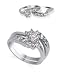 Jewelry : Womens Tarnish Free Rodium Plated Sterling Silver Band Cubic Zirconia Floral Ring