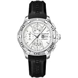 Men's Stainless Steel Aquaracer Silver Dial Chronograph Rubber Strap