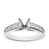 Platinum Channel Set Princess Diamond Engagement Ring Setting (1/2 ct tw, I, I1) by Amazon.com Collection