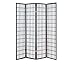 4-panel Black Room Divider / Shoji Screen