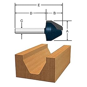 BOSCH 85540M 1-Inch Diameter 3 4-Inch Cut Carbide Tipped 60 Degree Lettering Router Bit 1... by Bosch