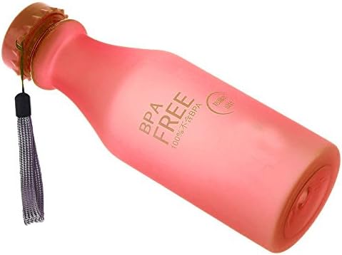 YKL WORLD Durable Frosted Soda Water Bottle Leak Proof Sport Wide Mouth (500ML,Red)