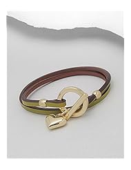 Lawn Green Heart Leather Bracelet In White Base