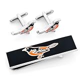 Baltimore Orioles Cufflinks and Money Clip Gift Set-CLI-PD-ORI-CM