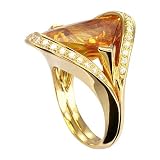 18K Yellow Gold Citrine and Diamond Ring (12.45ctw)