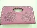 Lux De Ville Handbag Pink Metal Studded Born Lucky Tattoo Horseshoe Design Handbag