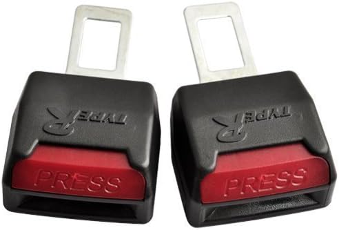 2-pack Universal Car Safety Seat Belt Seatbelt Clip Extender Extention Buckle 22mm (Black)