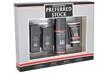 Preferred Stock By Coty For Men. Set-cologne Spray 1 Ounces & Aftershave 1 Ounces & Shave Cream 6 Ounces & Aftershave Balm 2 Ounces