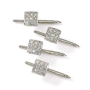 14kt 4 Square Diamond Shirt Studs