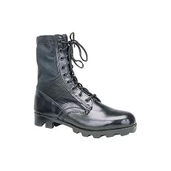 Black Panama Sole Military Jungle Boots (Leather) 8"