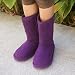 Link Slip on Girl's Boots Faux Suede Faux Fur Lining Purple/ FREE SHIPPING