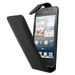 Negra Funda de Cuero para Huawei Asce...